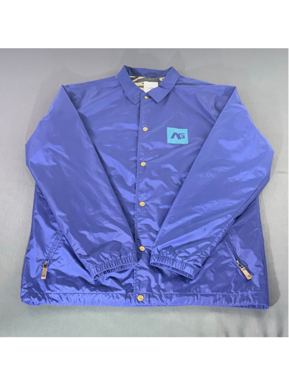 Analog Jacket Men XL Windbreaker Athleisure Y2K Burton AG Snap Streetwear Blue - Picture 6 of 16